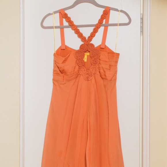 Catherine Maladrino Silk Dress, Peach, Size 6 - Picture 3 of 3
